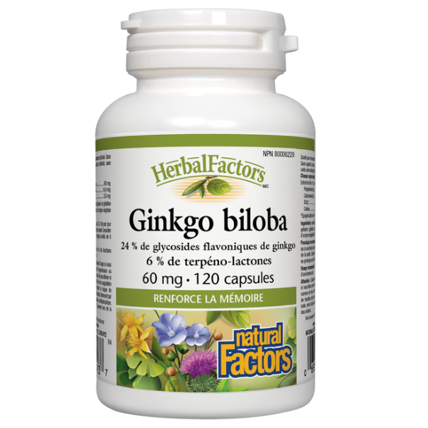Gingko biloba, NF, 60 mg, 120 caps