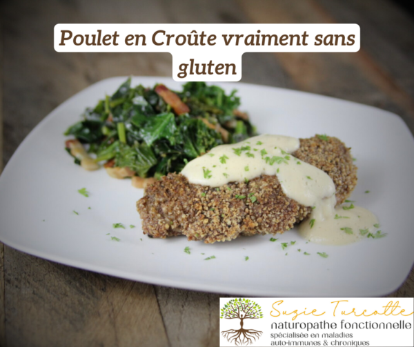 Poulet en Croûte de Noix et Purée de Chou-Fleur